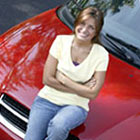 Happy Woman with Car